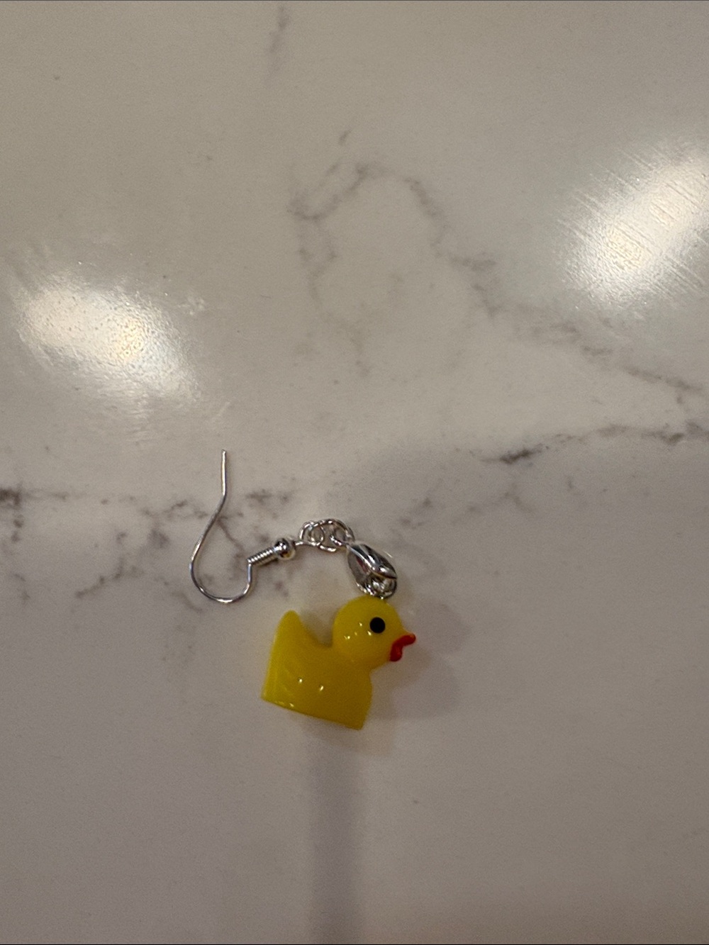 Yellow Rubber Duck Charm Earring - 2 for $10